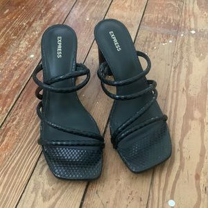 Black Heeled Sandals 10